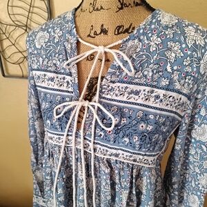 Multi-patterned Boho Midi Dress